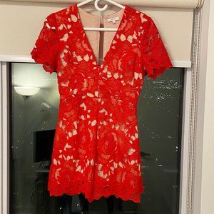 Red Lace Romper